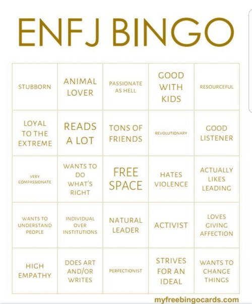 lsfp: Extrovert Mbti Bingo *not mine Lol