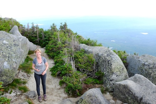 She started out smiling, but then, mountain.