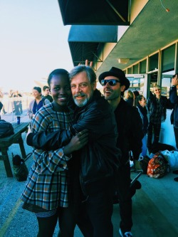 sharpestrose:  oscarisaacappreciationsociety:  “Cuddling adorable Lupita - who’s seeking a little fatherly advice (as Oscar kindly provides bunny ears) #PhotoBomberPoe” - Mark Hamill  I deeply and truly appreciate the commitment Mark Hamill has