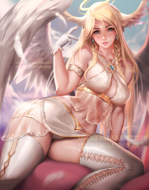 Angel girl, this was voted for female nsfw for this term. This is the sfw version I had fun painting