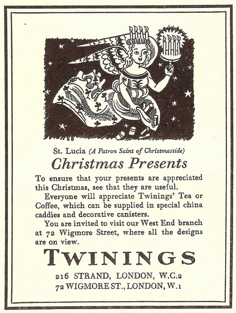 edwardbawden:  Twinings Adverts (1935) Much like the Shell adverts, there is an illustration and a poem. 