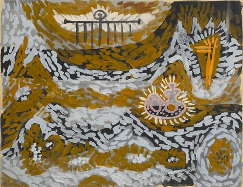 thunderstruck9:  Gordon Onslow Ford (American, 1912-2003), Birth, 1943. Watercolor, casein and graphite on paper, 17 x 22 in.