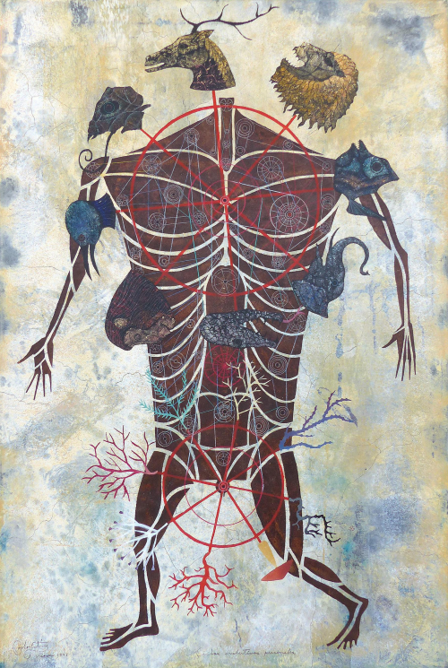 jareckiworld:Carlos Estévez  —  Personal Evolutionary Cycles  (oil and crayon on canvas, 2007)