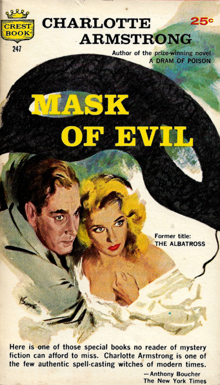 everythingsecondhand:Mask Of Evil, by Charlotte Armstrong (Crest, 1957).From Ebay.