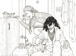 amalugoestoheroschool: Ok, part two of two art posts :D (for all that is holy, please look at the big versions) This is for the @erasermicsecretsanta and my recipient is @mintandvanilla Their prompt was: 2. Domestic fluff! How do the two of them get along