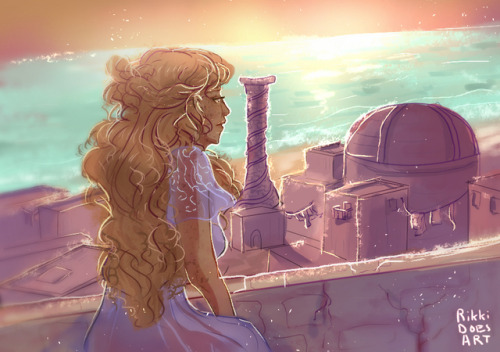 rikkidoesart: Yrene looking out over Antica,,I was feeling so nostalgic for TOD