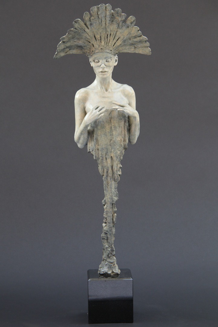 cross-connect:   Beautifully Oxidized Bronze Sculptures of Elongated Women Michael