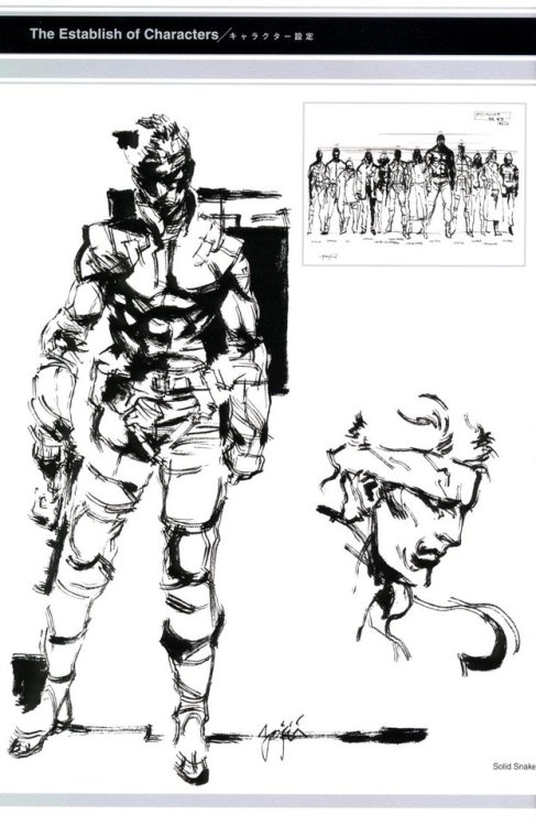 conceptcentral: Metal Gear Solid 1: Characters Concept Art [½] - Yoji Shinkawa