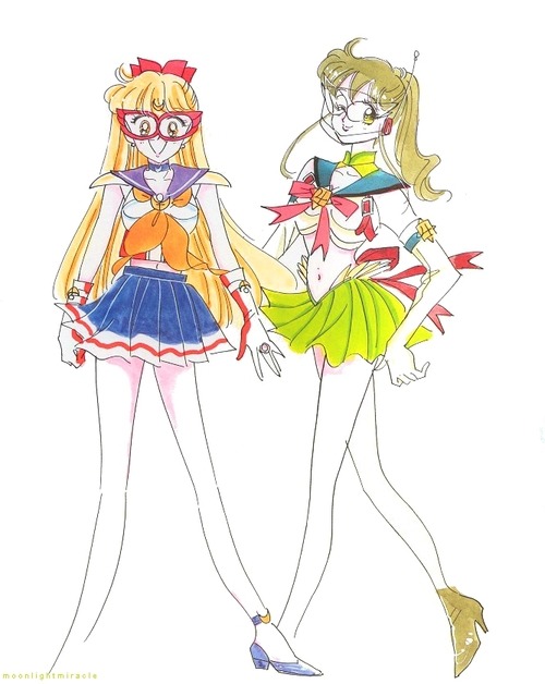 sailormoonartzine: coquettish-fayth:  The original Sailor Scout designs.  It’s weird, they look ridiculous, but I almost like these outfits better. It shows the personalities between all the characters, instead of all of them wearing the exact same