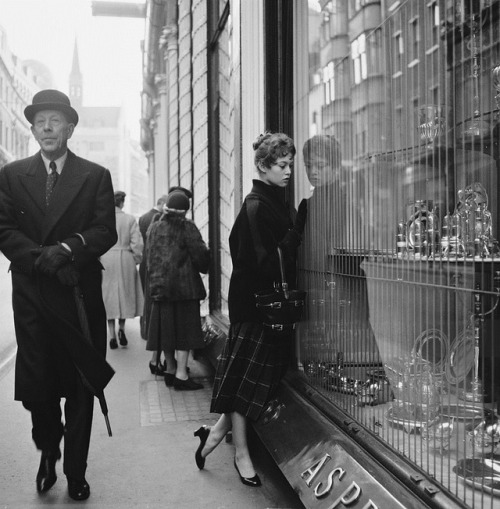 Brigitte Bardot in London in 1955. She was pretty much an unknown then internationally; her big brea