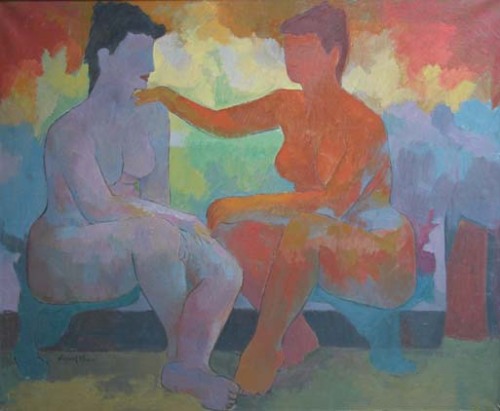 August Mosca (American/Italian, 1909-2002)Two nudes, ca. 1950