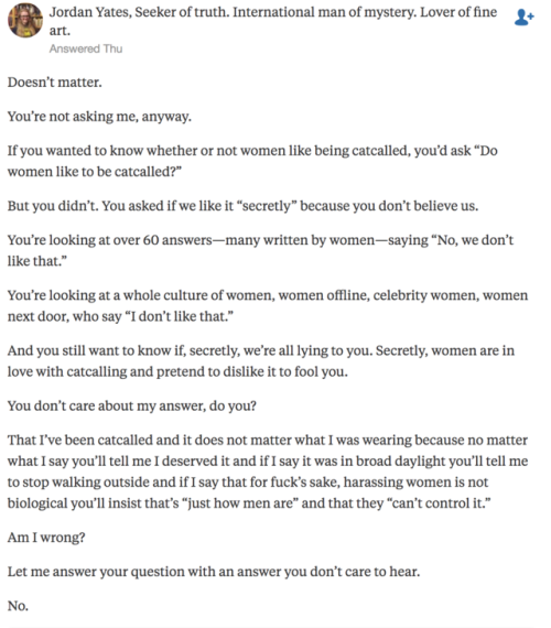 mysticalcoffeequeen: yayfeminism: [Source] This is literally the best answer and straight men still 