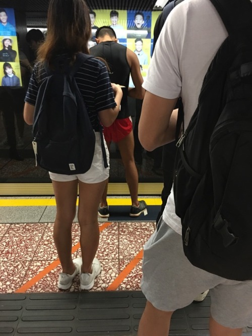 assman-69: sgfireblaze: joven88k: Wear like this and so over!! He was watching a pretty girl in fron