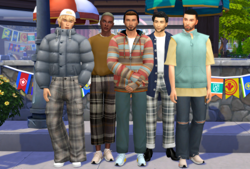 January 2022 CC Male Haul!CC links below! Sim 1: Hair @daylife-sims • Jacket @serenity-cc • Bottoms 