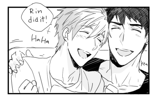 donamoeba:  Haruka also wins gold in freestyle the day after. The same thing happens again.Thank you @johanndro for the sugary sweetness!!UPDATE: My prayer’s been answered and here’s a ficlet based on the same idea by @otp-tears! Much love♥ 