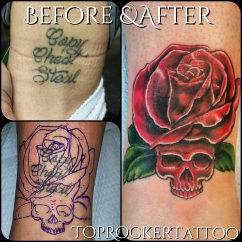 Yesterday’s Tattoo cover up Today. #coverupTattoo #coverup #newbeginnings #SerVWasHere #TopRoc