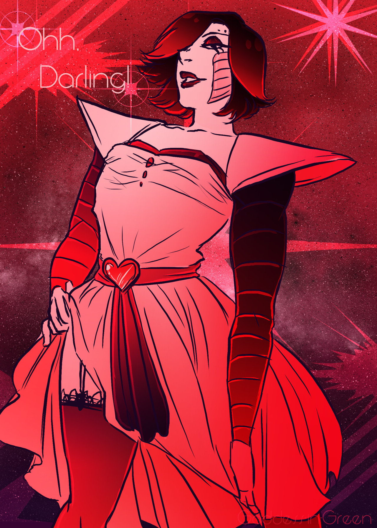 goddess-in-green:  After donating his last dress to a truly deserving fan, Mettaton