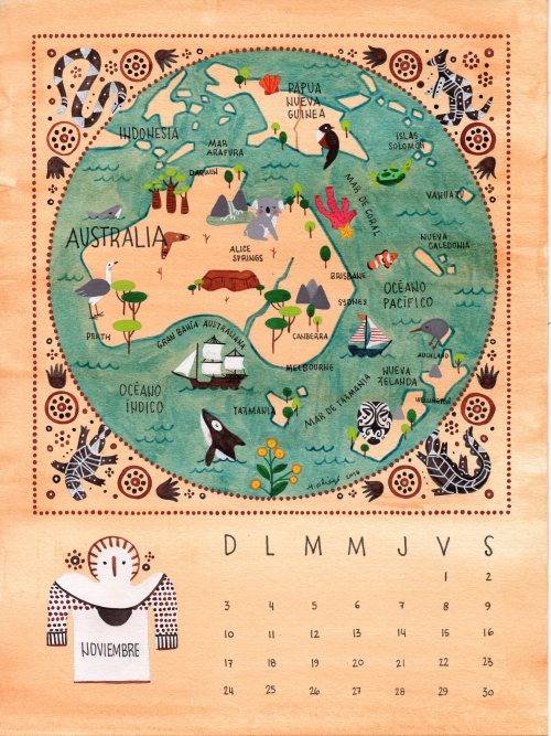 2019 calendar: Illustrated maps