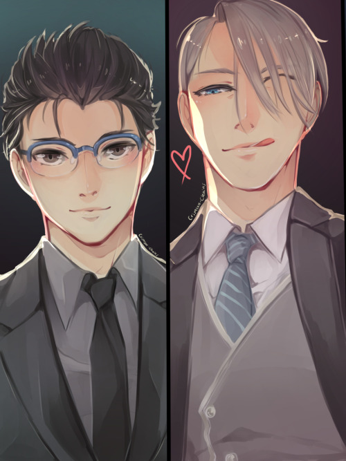 crimson-chains:My OTPs in suits! :DEROS YURI WITH GLASSES GIVES ME LIFE