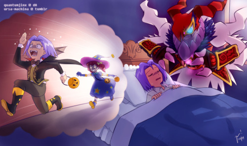 ursa-machina:PokéHalloween: Day 29 - NightmaresNiGHTS into Dreams x PokemonThe “Dreams” one I did he