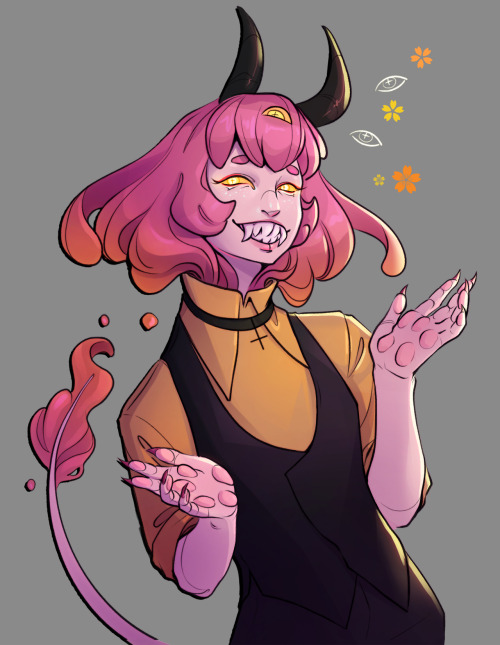 Another main character from Monster Café: Poppy! An energetic demon who just wants to travel the wor