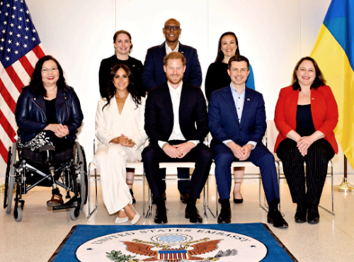 The Duke and Duchess of Sussex attend the Welcome Event for Team US and Team Ukraine at the US Embas