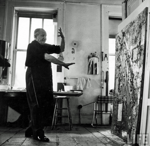 Hans Hofmann Painting in His Studio  -  Andreas Feininger , 1957French, 1906-1999Photography, 