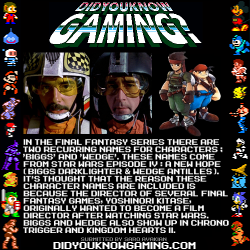 didyouknowgaming:  Final Fantasy. http://finalfantasy.wikia.com/wiki/Biggs_and_Wedge http://gendai.ismedia.jp/articles/print/54 (Star Wars origins, article is in Japanese) 