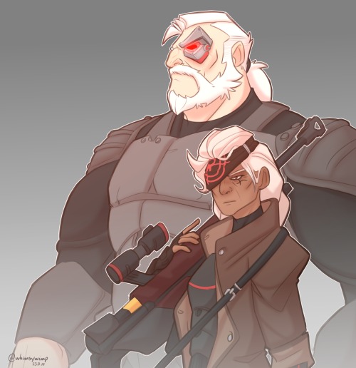 Talon Reinhardt and Ana! I had way to much fun drawing these two lookin’&hellip; well evil
