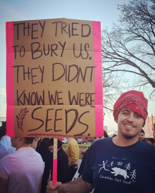 Botany inspired a #protestsign at the #internationalwomensday2017 event in #dentontx. #plantnerd #sc