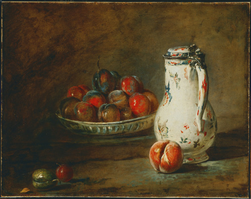 A Bowl of Plums, Jean-Baptiste-Siméon Chardin, ca. 1728