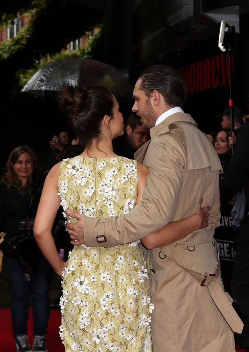 tomhardyvariations:  Tom and Charlotte together on the red carpet at the world premiere of her film 