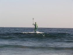 Emotionxcaptured:  A Wave Engulfs The Statue Of Neptune On Melenara Beach, Gran Canaria.