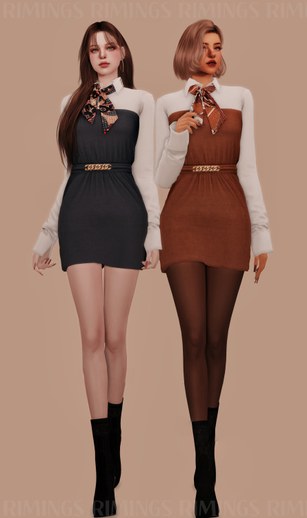  [RIMINGS] LV Scarf & Shirt & Short Dress - FULL BODY- NEW MESH- ALL LODS- NORMAL MAP / SPEC