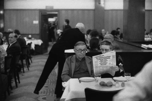 scientificphilosopher: While eating his complimentary continental breakfast, Sartre suddenly realize