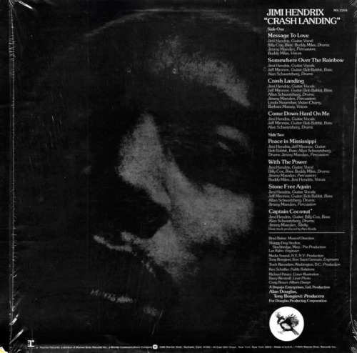 Jimi Hendrix – Crash Landing Reprise Records, 1975