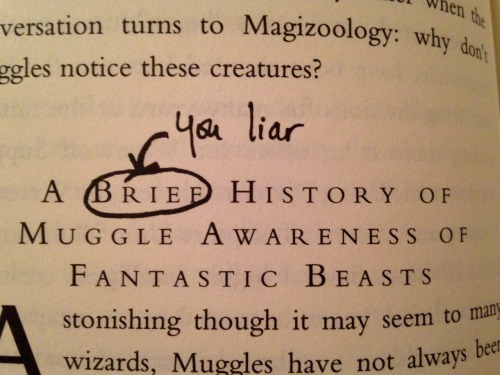 emilociraptor: ron and harry’s childish annotations in fantastic beasts and where to find them