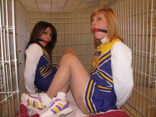 dicks-bondage-babes:  Shelly and Cindy are not gong to make it to cheer practice today.