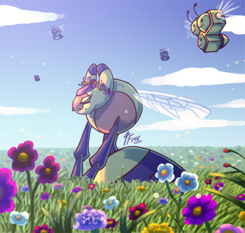 tamarinfrog:Pokehalloween - Day 19 - Spring A beautiful spring day can make even the grumpiest of ve