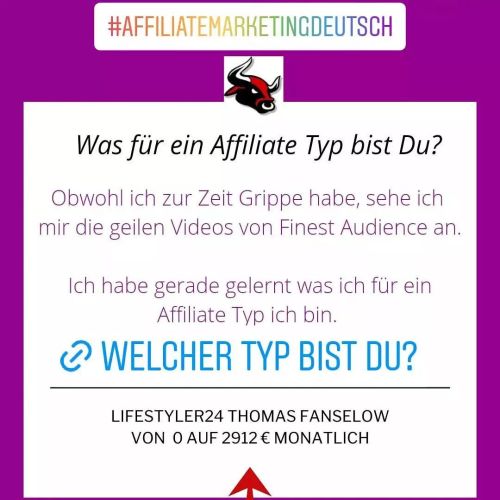 Habe mir gerade das Trainings Video zur Frage: Welcher Affiliate Typ ich bin, angesehen. https://www