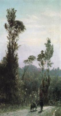 Vasilij Dmitrievič Polenov (1844 - 1927), Italian landscape with a peasant (1874)