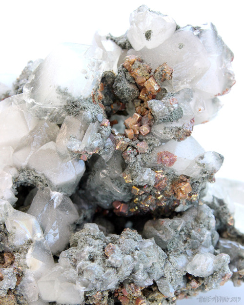 Porn photo earthblingg:  Pyrite, Calcite, Quartz and