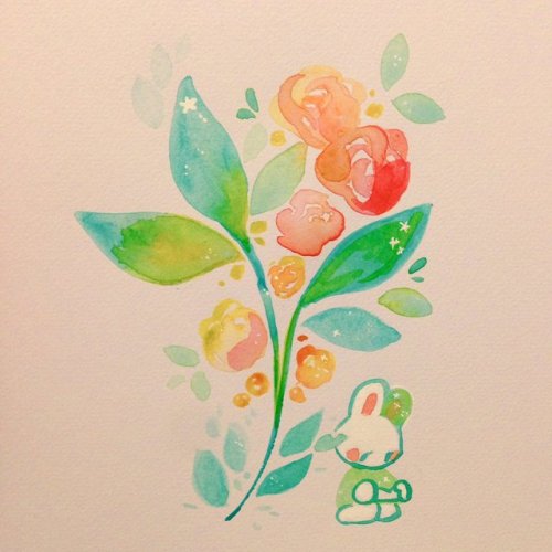ieafy:  Little paintings for a change of pace ^__^ I’m not very good at it but I’m trying to have fun   