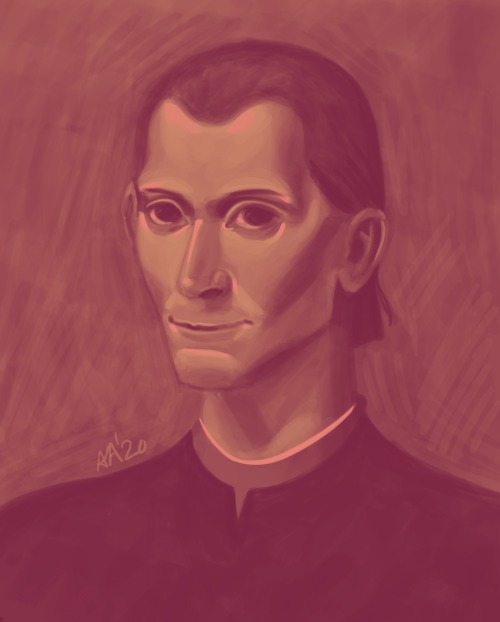 Niccolò Machiavelli. APSA drawing from the fall.© 2020 Antonia Alksnis| Links in bio |