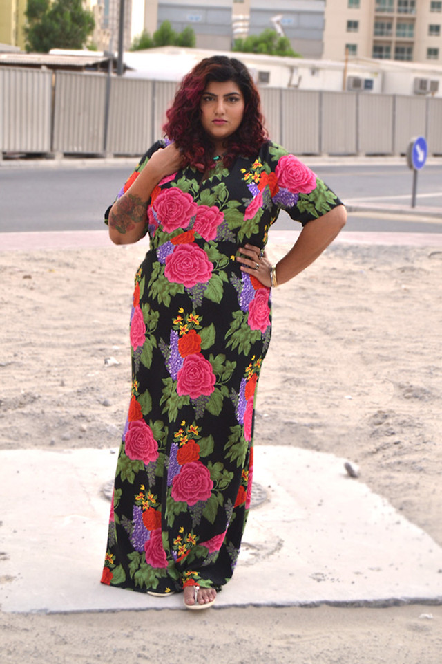 weeshasworld:  Floral Maxi Dress (by LuAnne D’Souza)#plussize #fashion #effyourbeautystandards