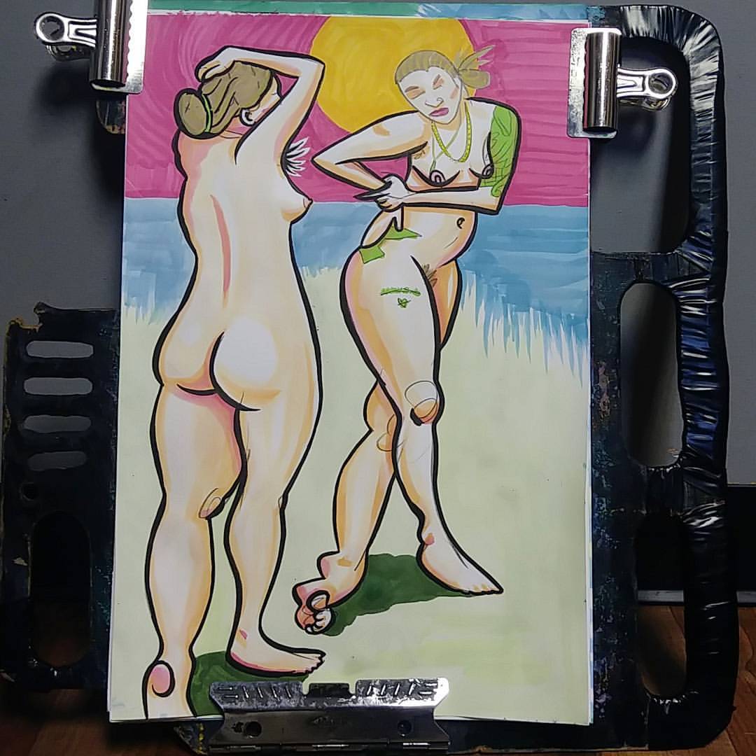 Went into some recent figure drawings with some color.    #art #figuredrawing #lifedrawing