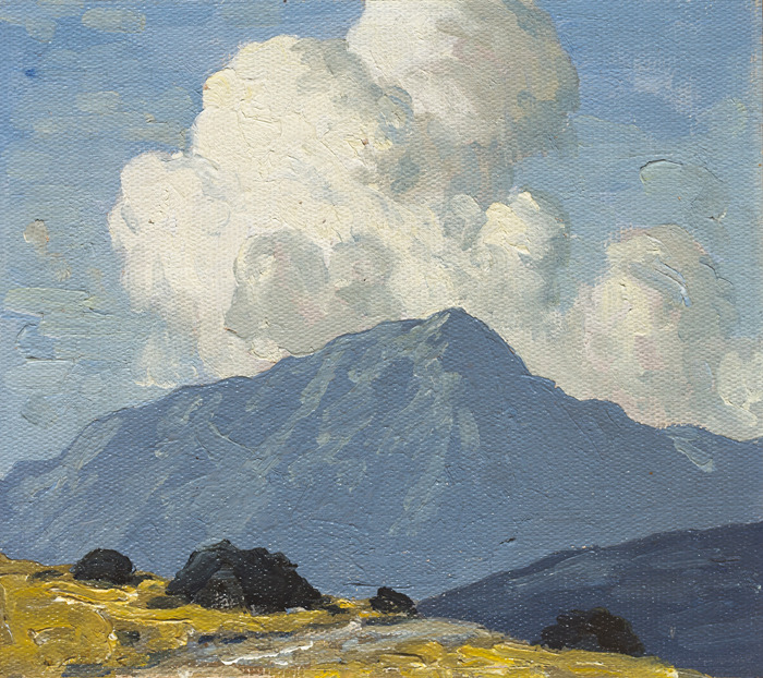 blastedheath:  Paul Henry (Irish, 1876-1958), Turf Stacks with Mountain Beyond, c.1940.