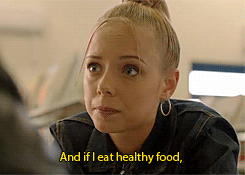 someday-youwillfindme:  Rae: “I just can’t eat in front of people.” Stacey:
