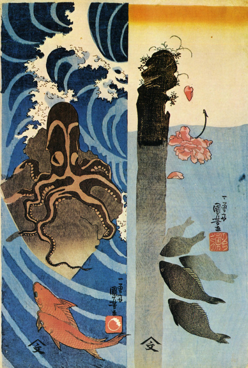 Octopus and Red Fish, Utagawa Kuniyoshi (1798-1861)