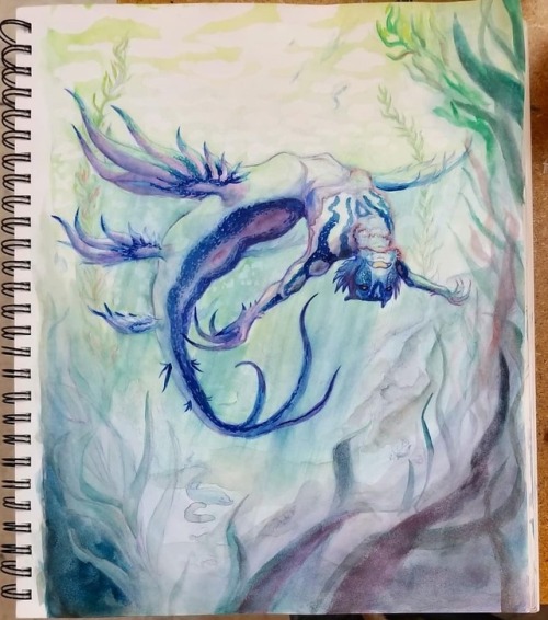 The mermay watercolor doodle from the other day. Not happy with it but it was a fun experiment, I&rs